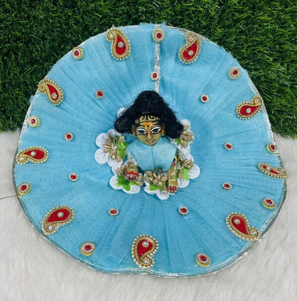 Designer Blue Laddu Gopal Dress - Image 3