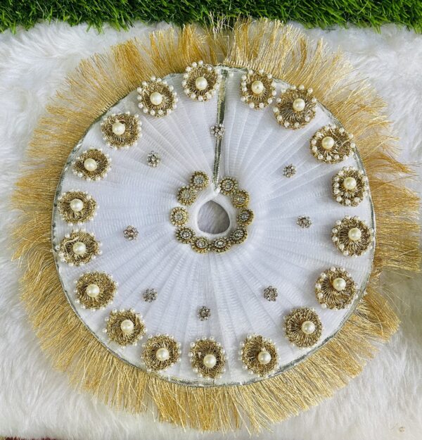 Designer White Laddu Gopal Dress With Pagdi - Image 3