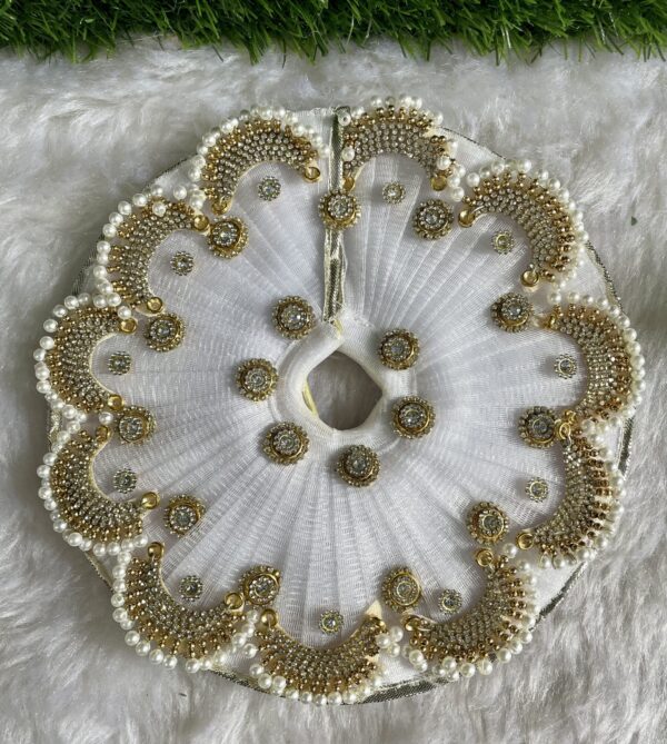 Designer white Laddu Gopal Dress with Pagdi - Image 3